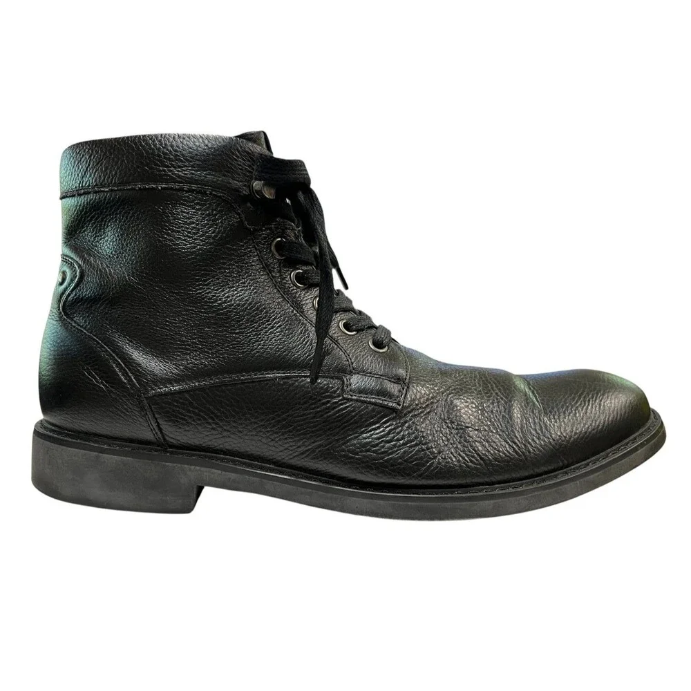 Joe's Men's JF505C33 Black Pebble Leather Lace-Up Ankle Boot  Size 12